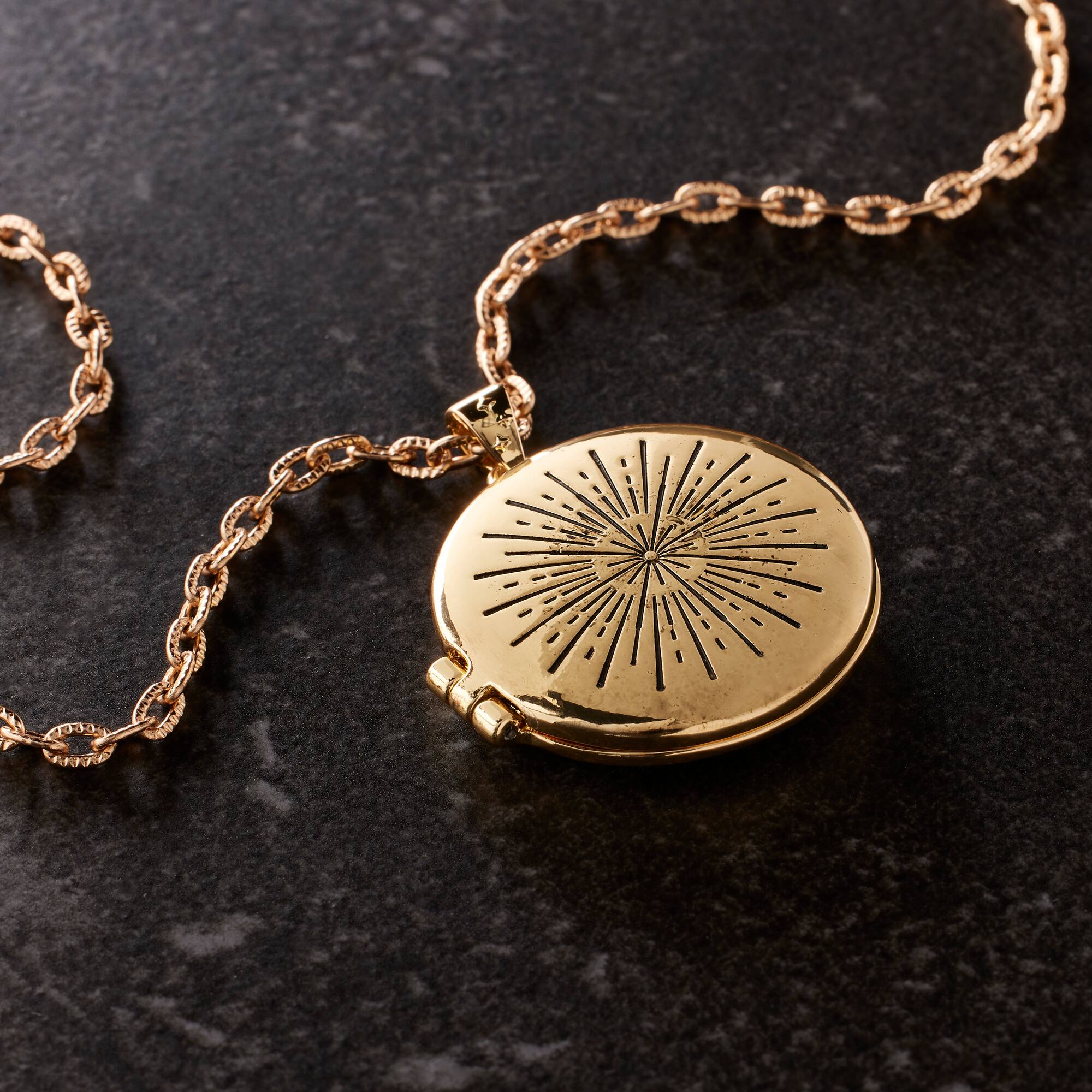 Gold Starburst Locket Pendant by Bead Landing™
